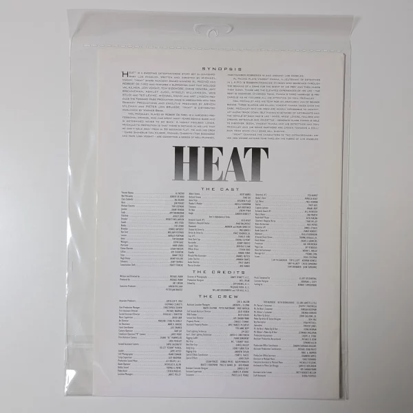 Heat (1995) Synopsis Sheet [A4]
