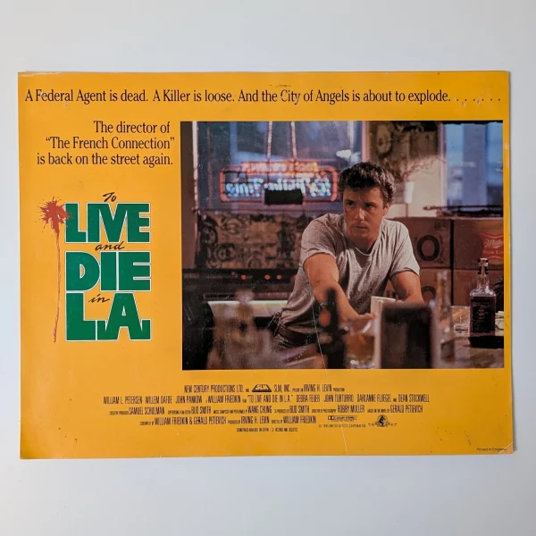 To Live and Die in L.A. (1985) British Front of House Card
